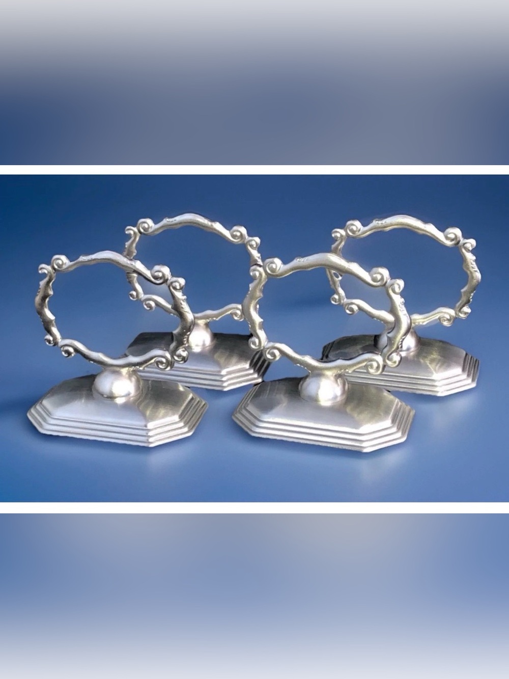 Southern Living At Home Redmond Heirloom Brushed Silver Napkin Rings - Set of 4